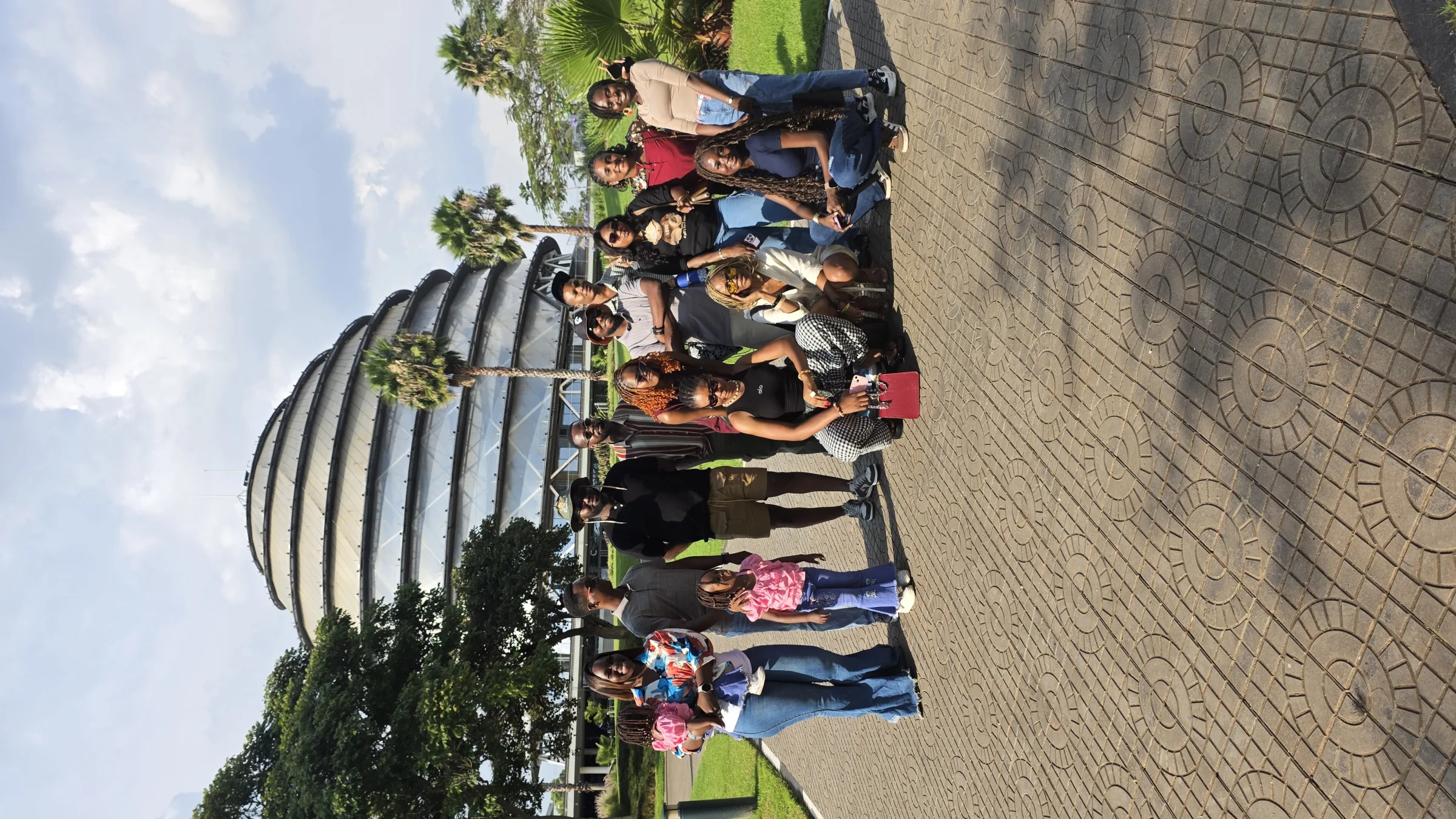 The group in front of a domed building